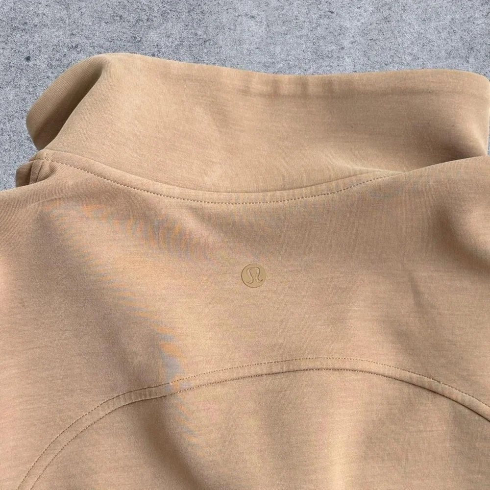 Lululemon Brushed Softstream Half Zip Pullover & High Rise Pants Filbert Tan NWT - Picture 3 of 8